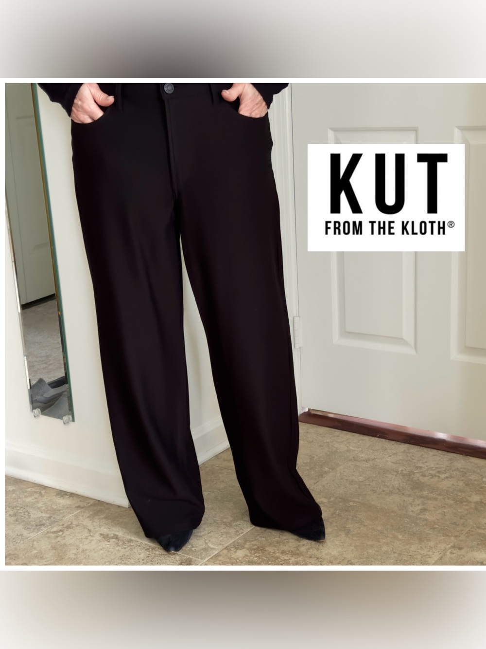 KUT from the Kloth Jodi High-Rise Wide Leg Pants in Black.